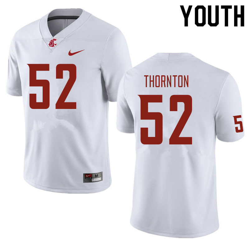 Youth #52 Kyle Thornton Washington State Cougars Football Jerseys Sale-White - Click Image to Close